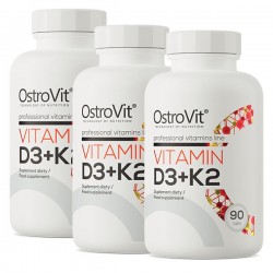 Vitamin D3 + K2 (MK-7)  - 3 x 90 Comprimidos