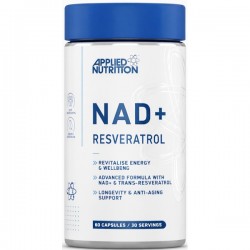 NAD+ Resveratrol – Fórmula Antioxidante – 60 Cápsulas (Applied Nutrition)