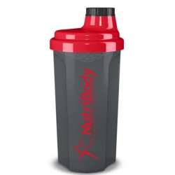 Shaker NutriBody "Grey/Red" Transparente - 500ml (c/nutri-points)