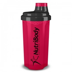 Shaker NutriBody "Ruby/Black" Transparente - 500ml (c/nutri-points)