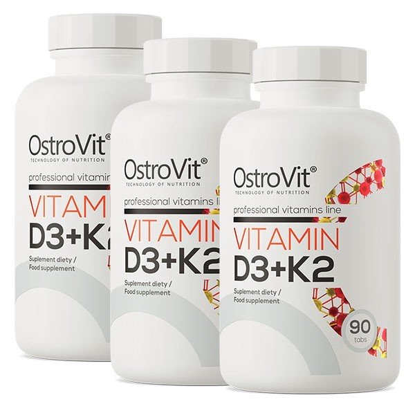 Vitamina D3 + K2 (MK-7) Ostrovit  3 x 90 Comprimidos 