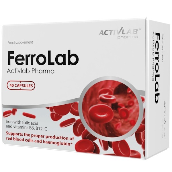 FerroLab - 40 Caps - Hierro 20 mg con Ácido Fólico y Vitaminas