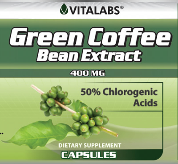 Green Coffee Bean Extract 60 Caps Vitalabs Label