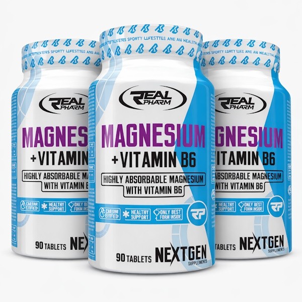 Pack 3× Real Pharm Magnesium + B6 270 comprimidos