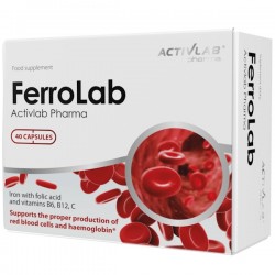 FerroLab - 40 Caps - Hierro 20 mg con ácido fólico y vitaminas