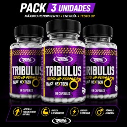 Pack 3× Tribulus Testo UP 60 Cápsulas – 95% Saponinas – Real Pharm