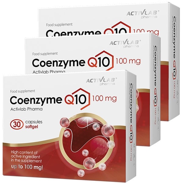 Pack 3 unidades Coenzima Q10 100 mg Softgel Activlab (90 cápsulas)