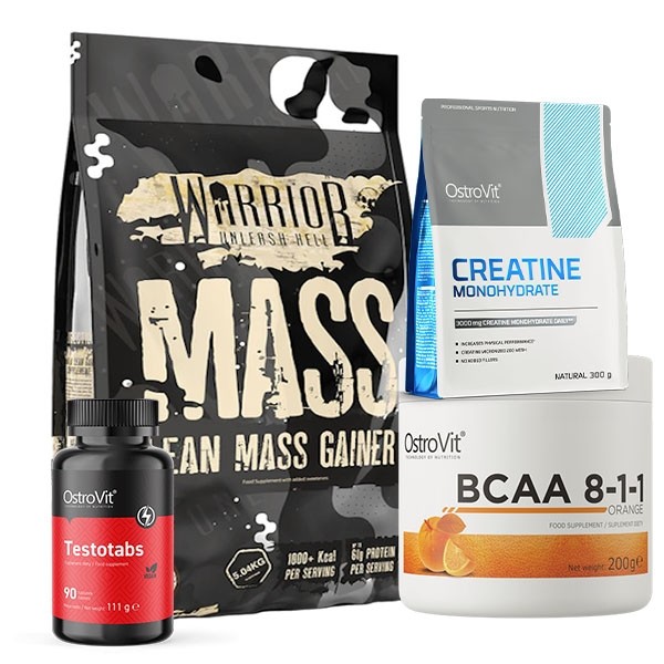 Warrior Gainer 5,04Kg + Creatina 300g + Bcaa 200g + TestoBooster 90