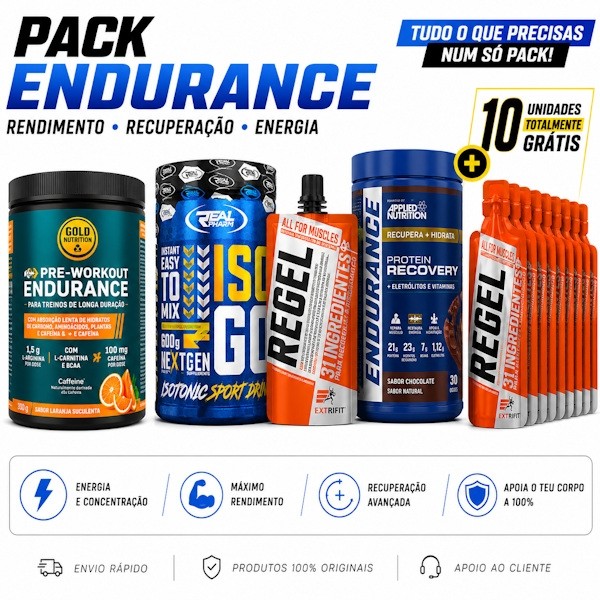 Pack Endurance Total – Antes, Durante e Depois do Treino + 10 Regel Grátis