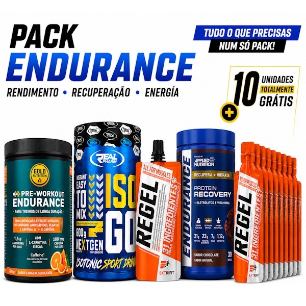 Pack Endurance Completo com Pre-Workout ISO GO Endurance Recovery e 10 Regel grátis